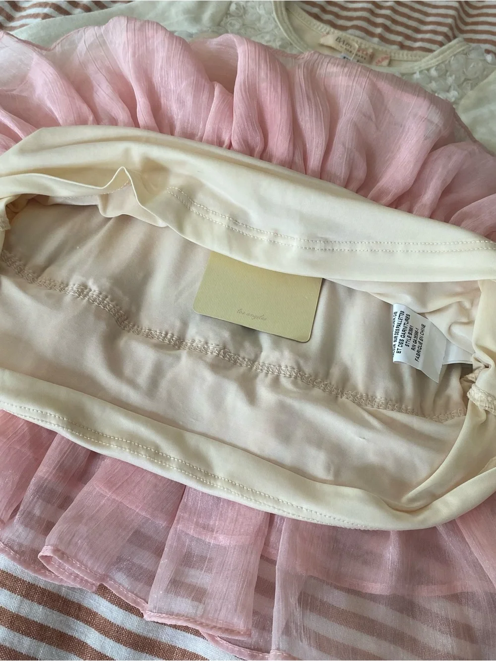 Baby Sara long sleeve tiered ruffle dress ombré Cream Pink long sleeve 12 months